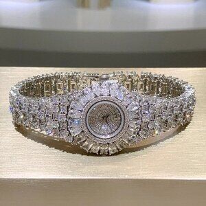 Women's Cubic Zircon Crystal Bracelet Watch